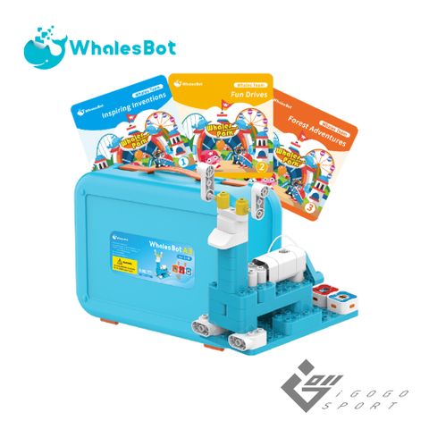 最佳孩童程式啟蒙積木機器人WhalesBot A3 兒童 AI 智能程式積木鯨魚機器人