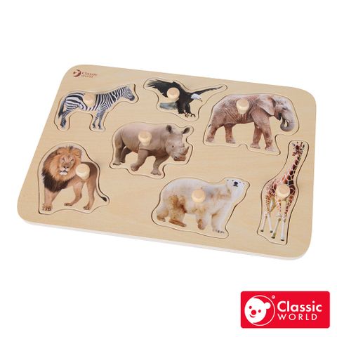 Classic world 德國客來喜經典木玩■木製手抓板-野生動物《3744》