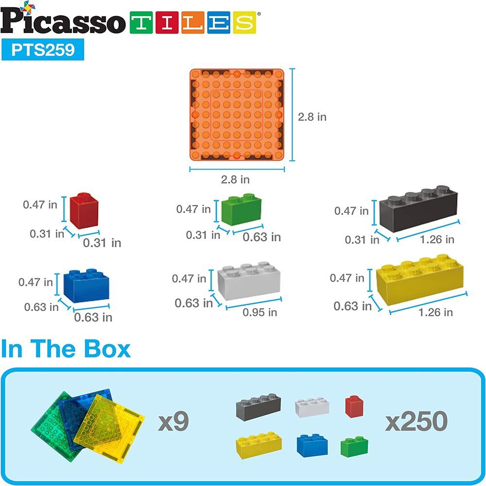 PicassoTiles 美國畢卡索 磁力片+積木組259PCS