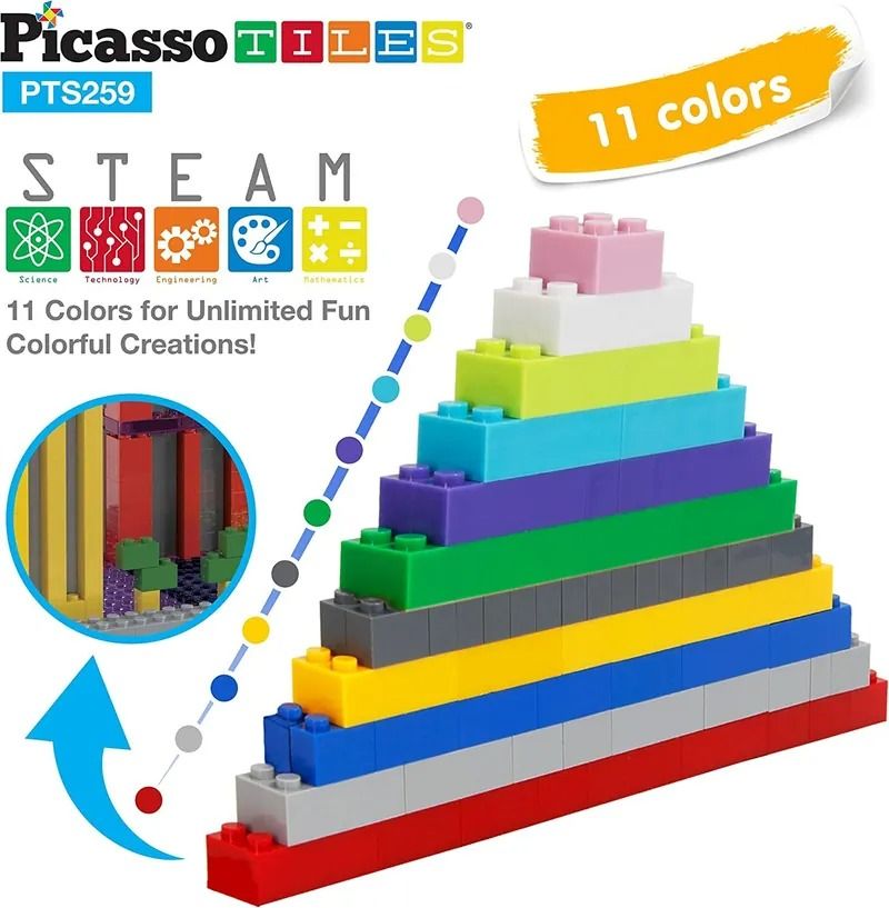 PicassoTiles 美國畢卡索 磁力片+積木組259PCS