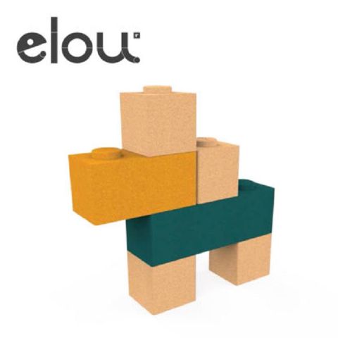 elou 軟木塞玩具- 積木6入組