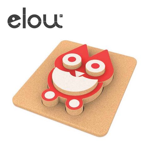 elou 軟木塞玩具- 3d拼圖-貓頭鷹