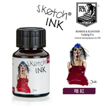 德國 Rohrer & Kingner《Sketch Ink 速寫墨水》Jule / 暗紅 / 50ml
