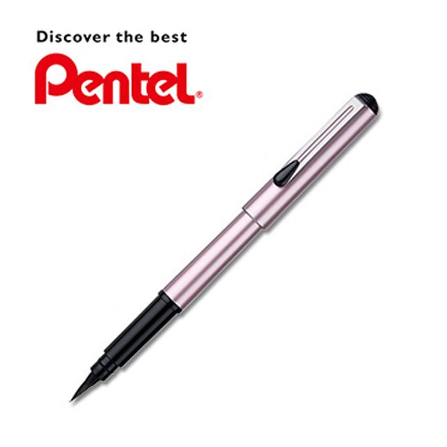 Pentel 飛龍 日本   珠光系列攜帶型卡式毛筆(粉桿/XGFKPP/1入組)