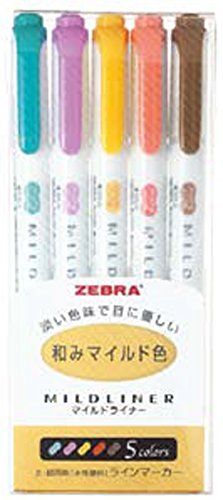 ZEBRA 斑馬牌 MildLiner WKT7-5C-RC 雙頭螢光筆 和風色5色組