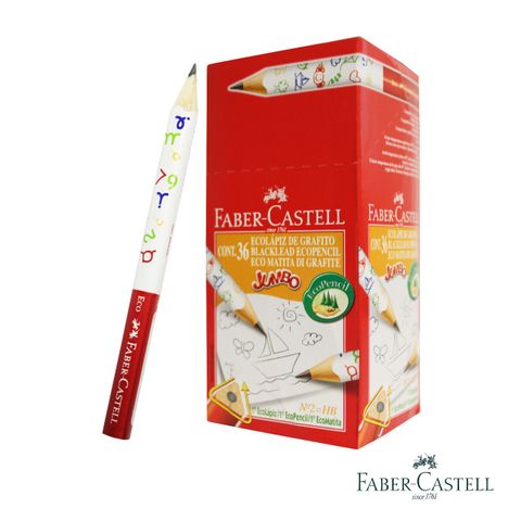 Faber-Castell 輝柏 紅色系 3/4學齡大三角鉛筆 36入