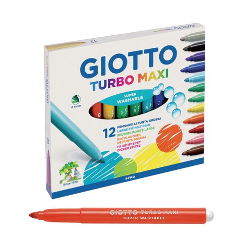 【義大利GIOTTO】可洗式兒童安全彩色筆12色