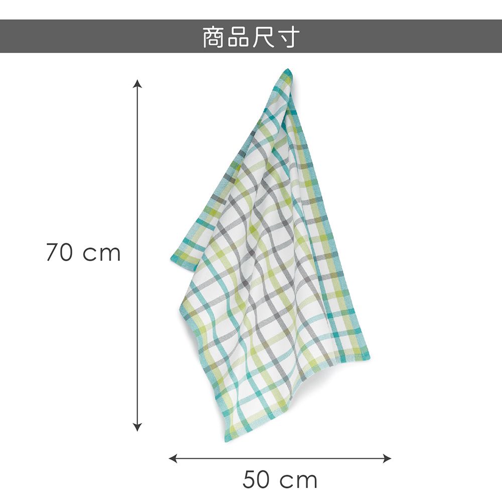 KELA Carla純棉擦拭布(綠格紋) | 廚房抹布 清潔布 擦拭布