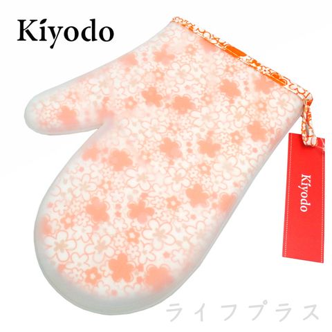 KIYODO 【一品川流】 矽膠隔熱手套-亮橘色小花(1支入)