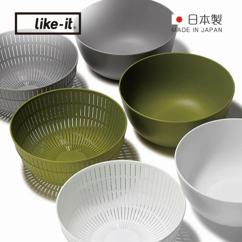 【日本like-it】日製深型洗米瀝水盆2件組-多色可選