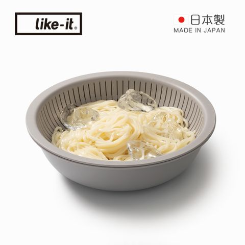【日本like-it】日製淺型洗米瀝水盆2件組-多色可選