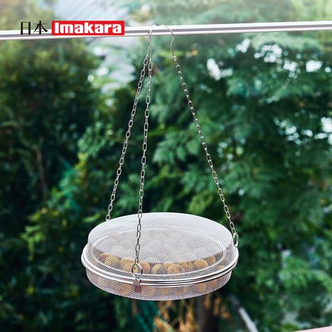 【日本Imakara】304不鏽鋼圓形晾曬籃/乾貨晾曬網 (自製花茶/果乾用)