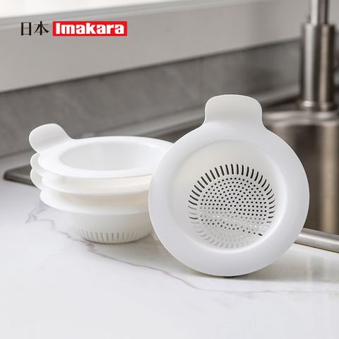 【日本Imakara】水槽用廚餘菜渣過濾網籃附小提把(5入裝)