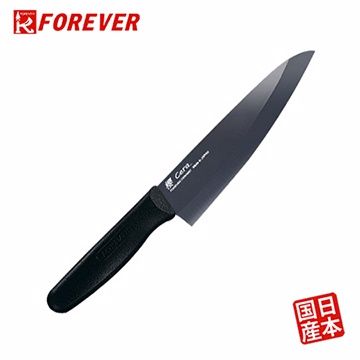 FOREVER 鋒愛華 櫻系列滑性雙刃陶瓷刀-黑柄黑刃/16cm