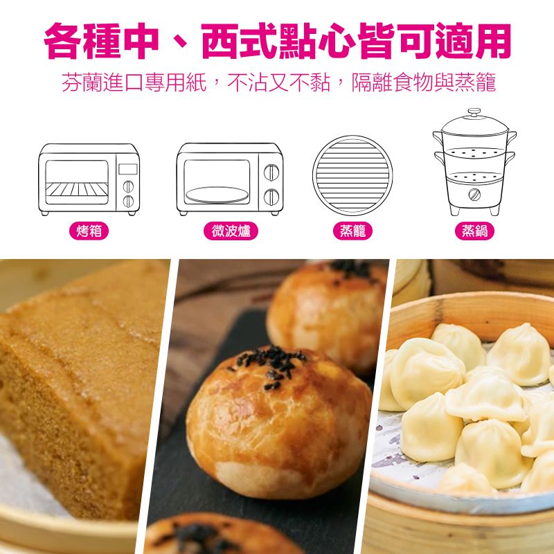 CLEAN 克林 『克林CLEAN』蒸籠紙/每包50張/直徑20cm/打孔好透氣/超值12包組