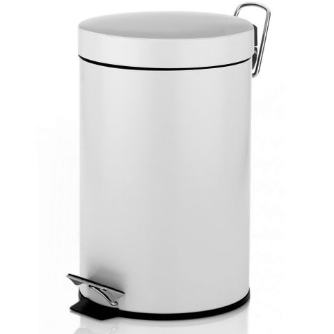 《KELA》簡約腳踏式垃圾桶(白3L) | 回收桶 廚餘桶 踩踏桶