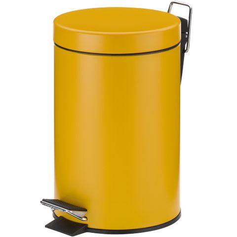 《KELA》簡約腳踏式垃圾桶(黃3L) | 回收桶 廚餘桶 踩踏桶