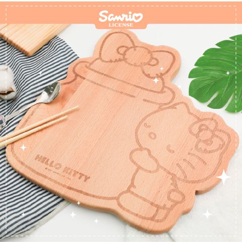 三麗鷗 Hello kitty可愛造型櫸砧板/麵包盤/切菜板