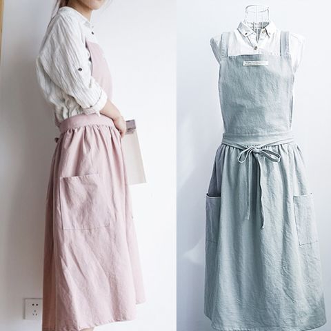 E.City_日式雙口袋圍裙工作衣