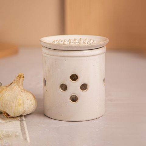 《KitchenCraft》Idilica陶製磨泥皿+收納罐(米)