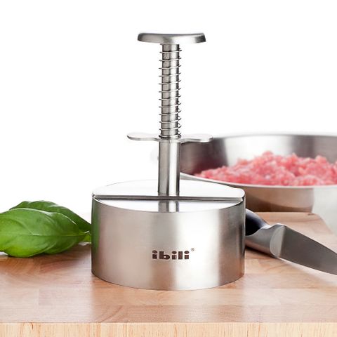 《ibili》不鏽鋼漢堡壓肉器(9cm)