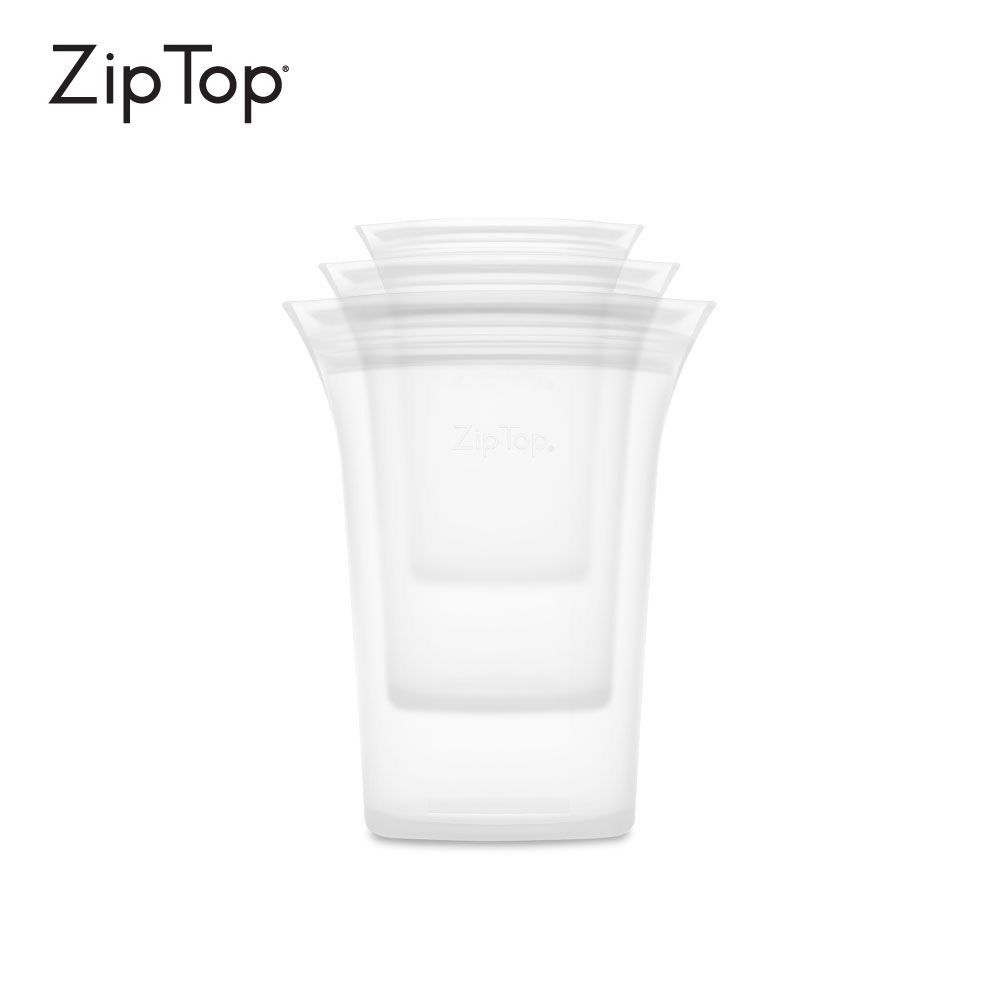 ZipTop 美國白金矽膠袋-杯型三件組-雲朵白