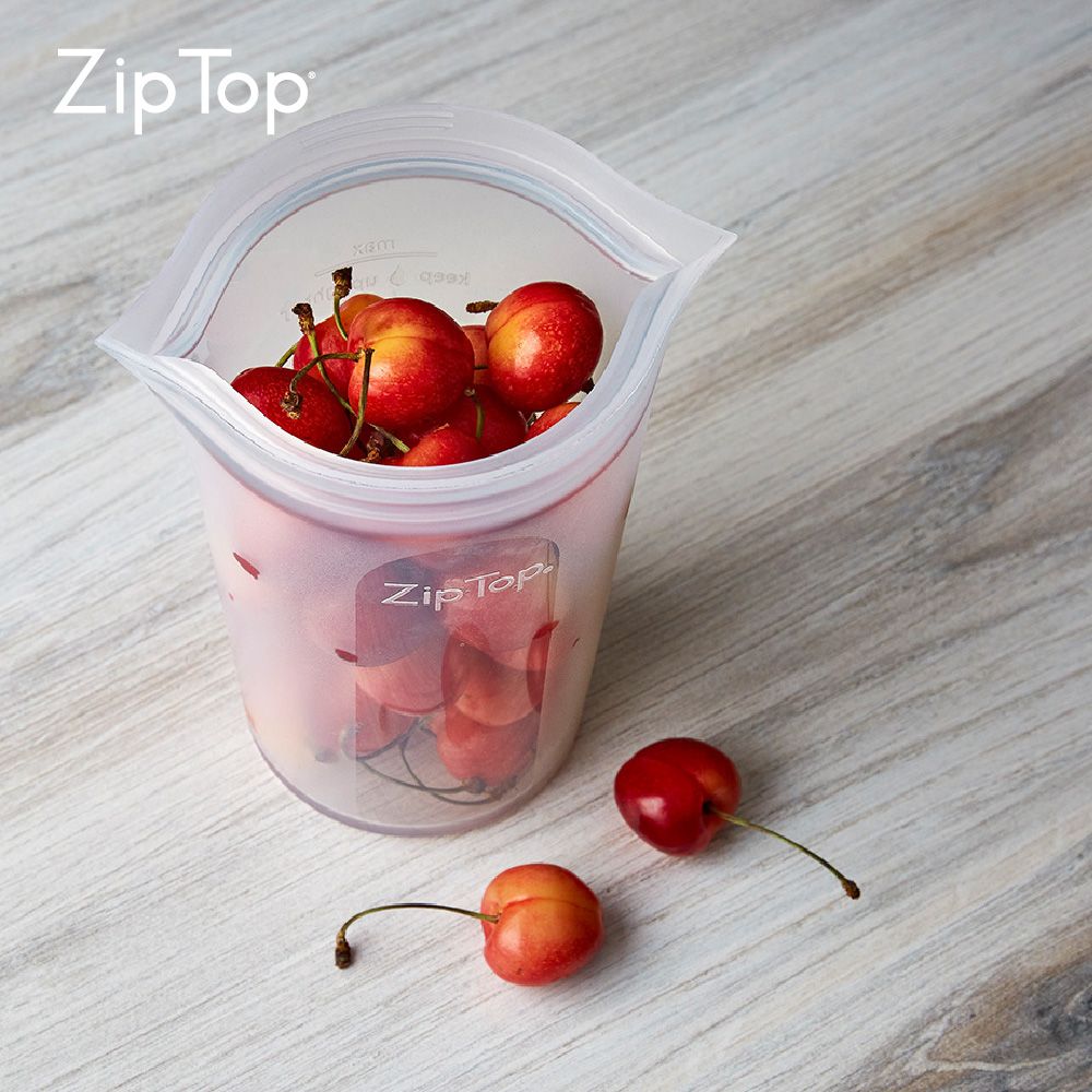 ZipTop 美國白金矽膠袋-杯型三件組-雲朵白