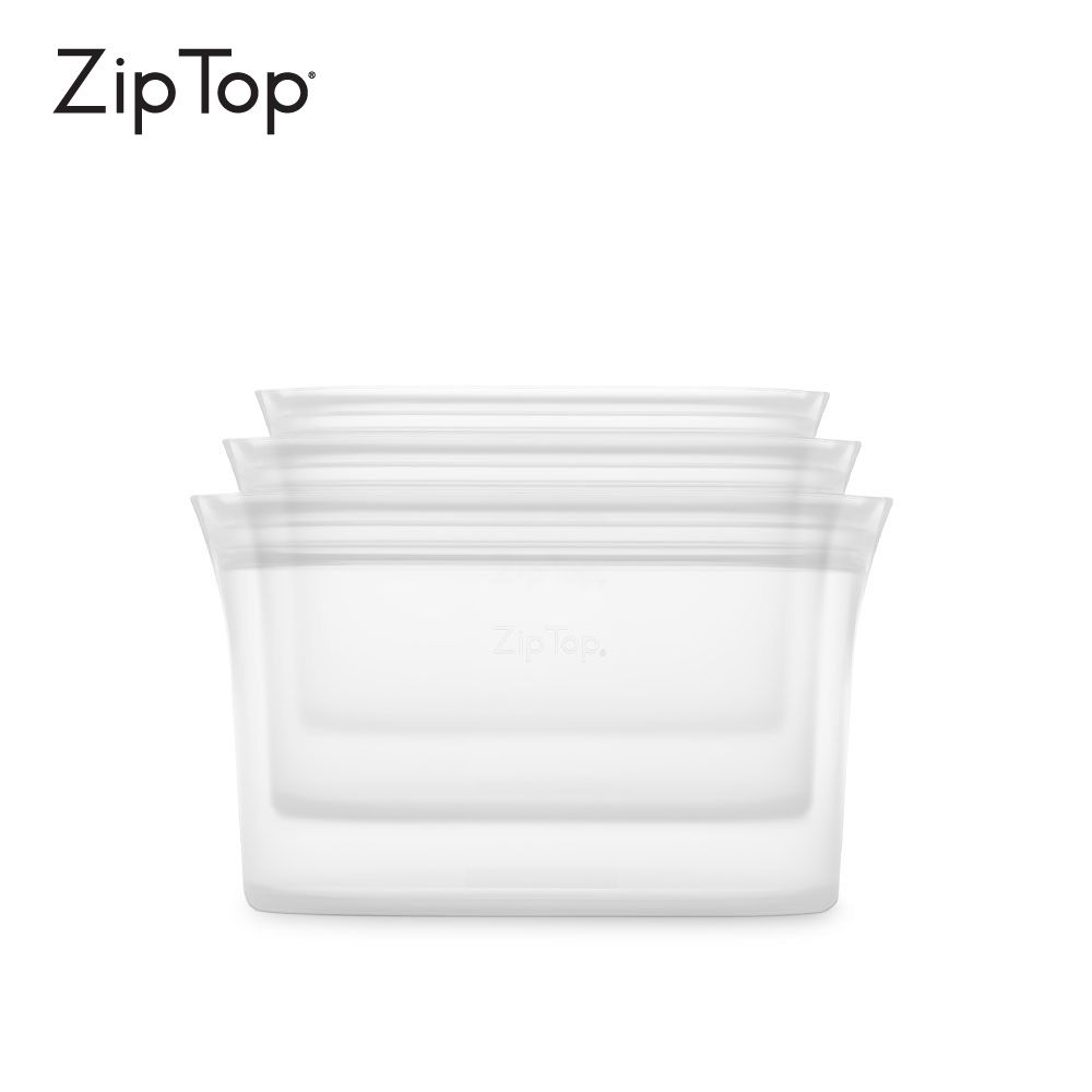 ZipTop 美國白金矽膠袋-碗型三件組-雲朵白