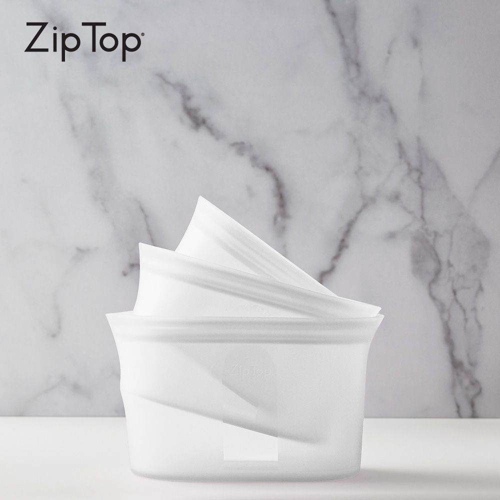 ZipTop 美國白金矽膠袋-碗型三件組-雲朵白