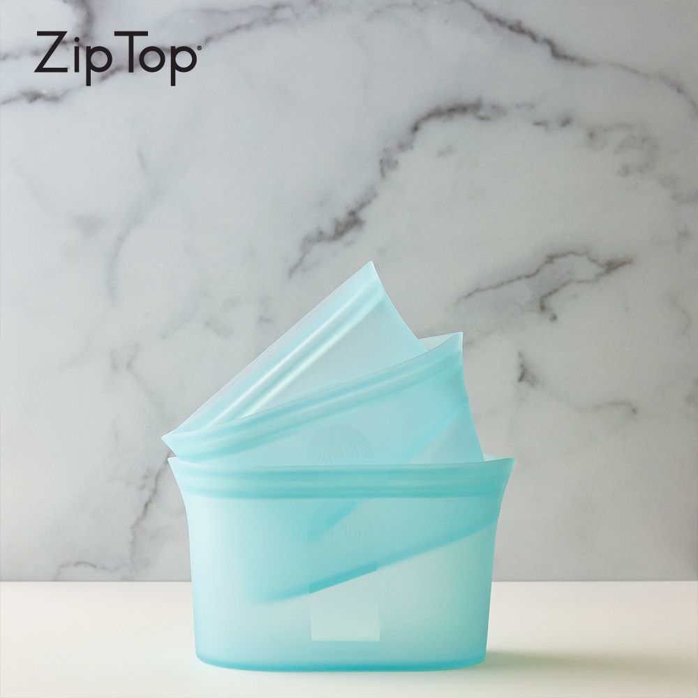 ZipTop 美國白金矽膠袋-碗型三件組-青草綠