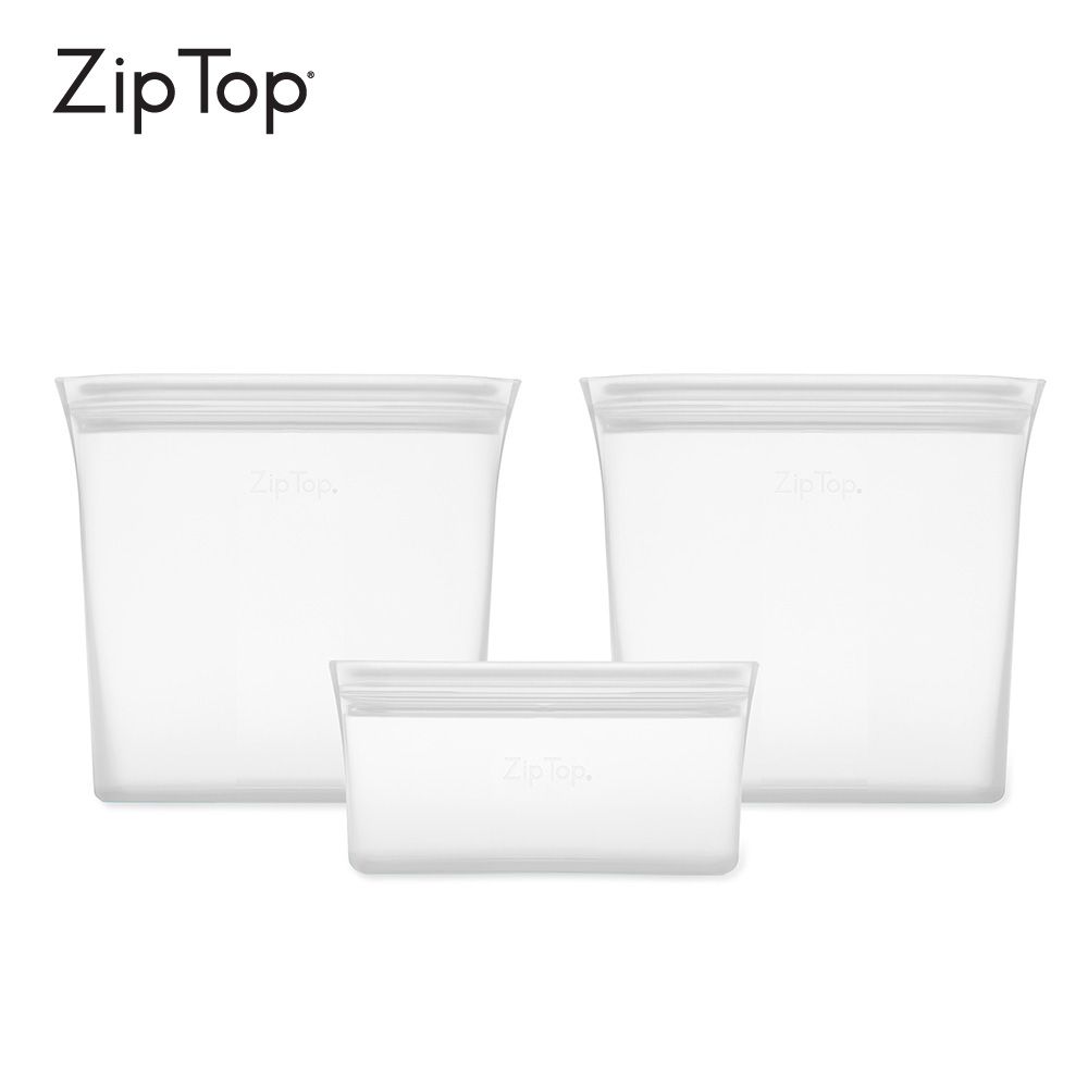 ZipTop 美國白金矽膠袋-袋型三件組-雲朵白