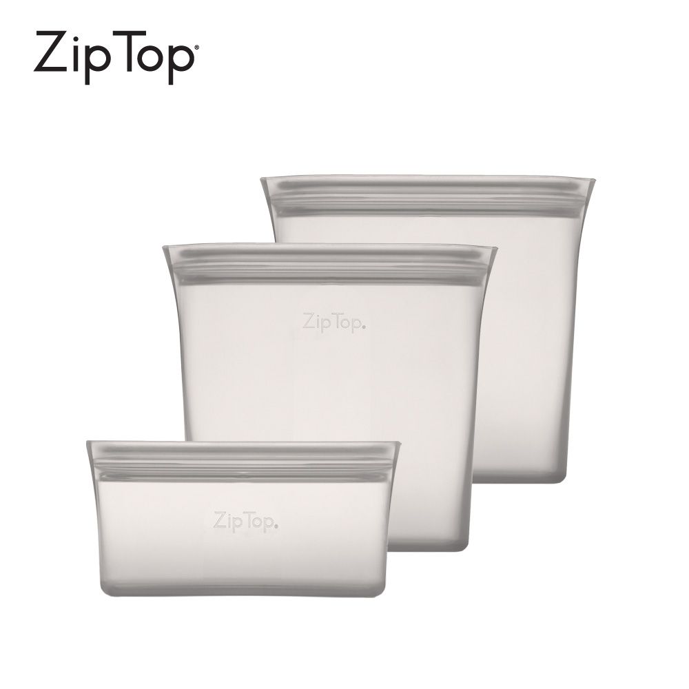 ZipTop 美國白金矽膠袋-袋型三件組-岩石灰