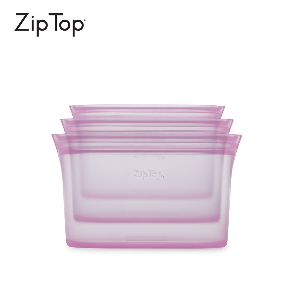 ZipTop 美國白金矽膠袋-碗型三件組-丁香紫
