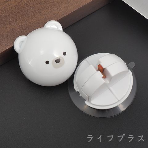 【一品川流】日本進口 白熊吸盤式附蓋磨刀架 家庭用磨刀石-1入組