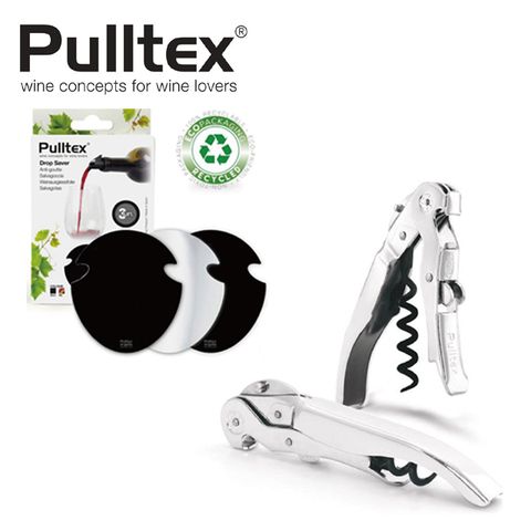 Pulltex ClickCut縮回式兩段開瓶器+止滴片(套組)