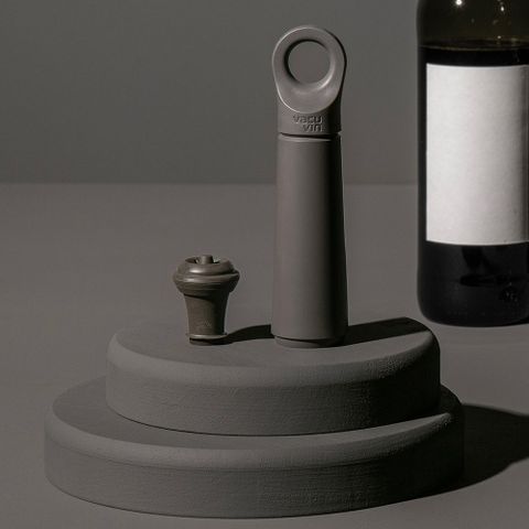 《Vacu Vin》Loop抽真空器+酒瓶塞(石墨灰)