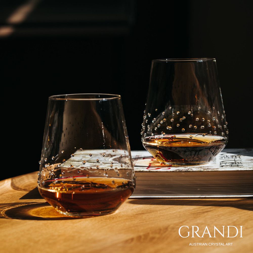 GRANDI 人馬座威士忌平底杯/施華洛世奇水鑽威士忌杯400ml-2入組