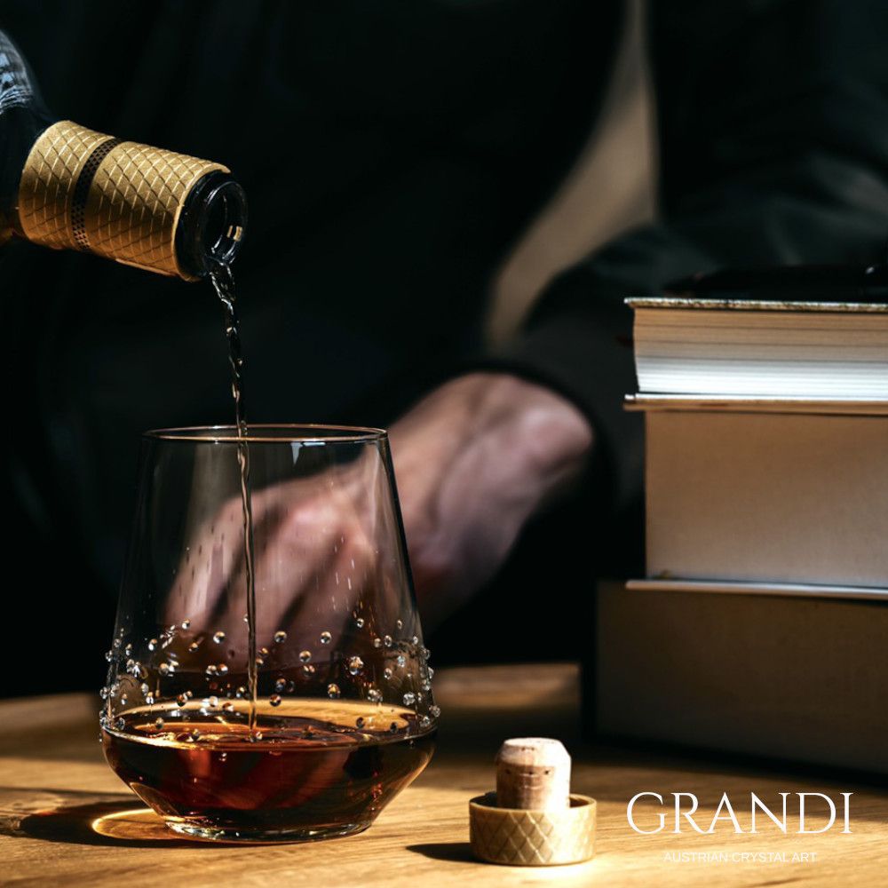 GRANDI 人馬座威士忌平底杯/施華洛世奇水鑽威士忌杯400ml-2入組