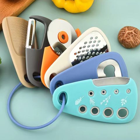 廚房小工具6件套裝(開瓶器、刨絲器、披薩切、削皮器、香草切、磨蒜器)