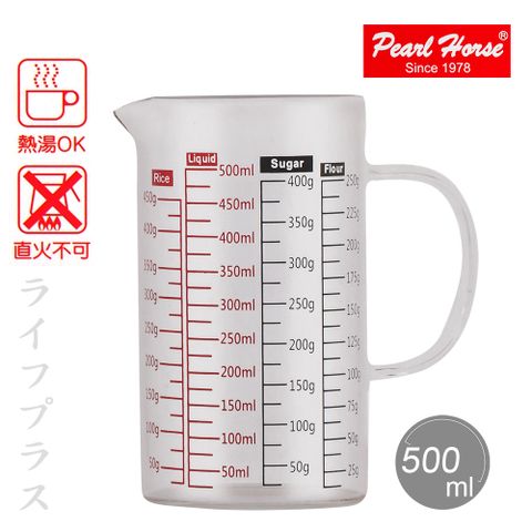 台灣玻璃 【寶馬牌】玻璃多功能量杯-500ml-1入