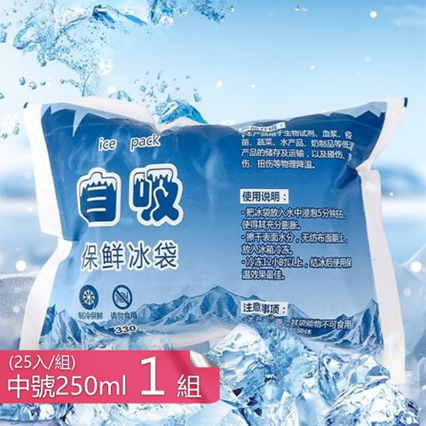 Dagebeno 荷生活 可拋棄式自吸水凝膠保冰袋 野餐效遊保冷保冰冰袋 保鮮冷凍包-中號1組