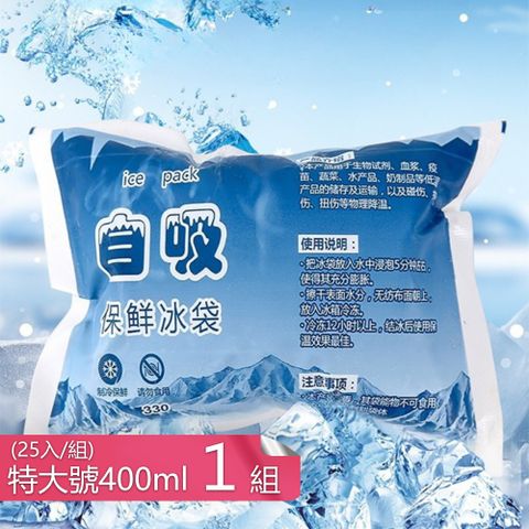 Dagebeno 荷生活 可拋棄式自吸水凝膠保冰袋 野餐效遊保冷保冰冰袋 保鮮冷凍包-特大號1組