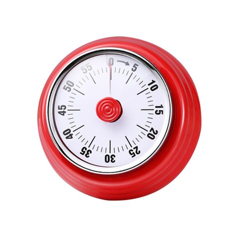 PUSH! 餐廳廚房用品機械式計時器磁吸烹飪定時器倒數計時提醒器D258紅色