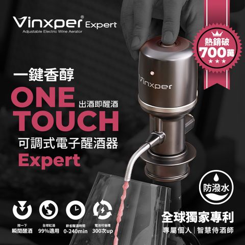 Vinxper可調式電子醒酒器-專家版-鐵灰色/香檳銀雙色任選