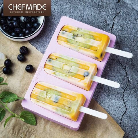 Chefmade 【美國】食品級矽膠 夏日冰棒 三連製冰盒(CM036)