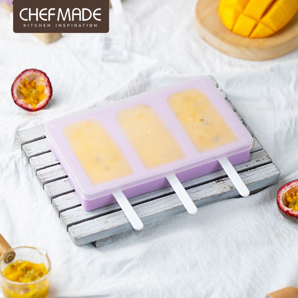 Chefmade 【美國】食品級矽膠 夏日冰棒 三連製冰盒(CM036)