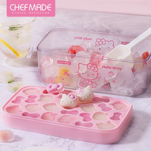 Chefmade 【美國】Hello kitty 凱蒂貓造型 矽膠製冰儲冰盒(CM065)