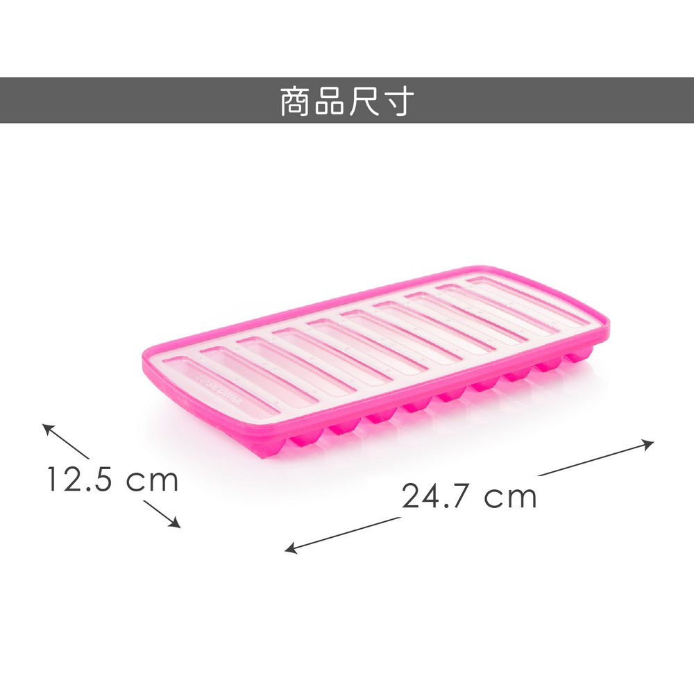 TESCOMA 10格附蓋長水晶矽膠製冰盒(紫) | 冰塊盒 冰塊模 冰模 冰格