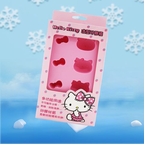 Hello Kitty造型矽膠製冰模-8格-4入