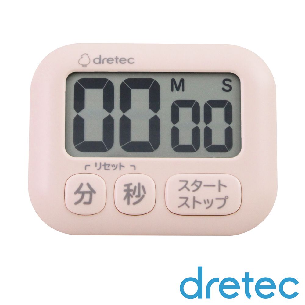 DRETEC 波波拉大螢幕計時器-3按鍵-粉色 (T-591PK)